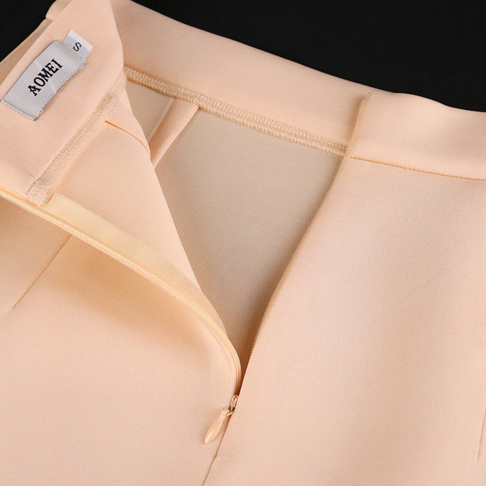 Women's elegant pencil skirt with ruffle trim StylebySassy