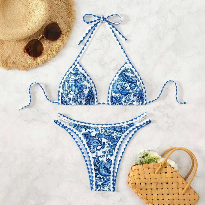 Women's Triangle Bikini with unique paisley pattern and adjustable straps StylebySassy