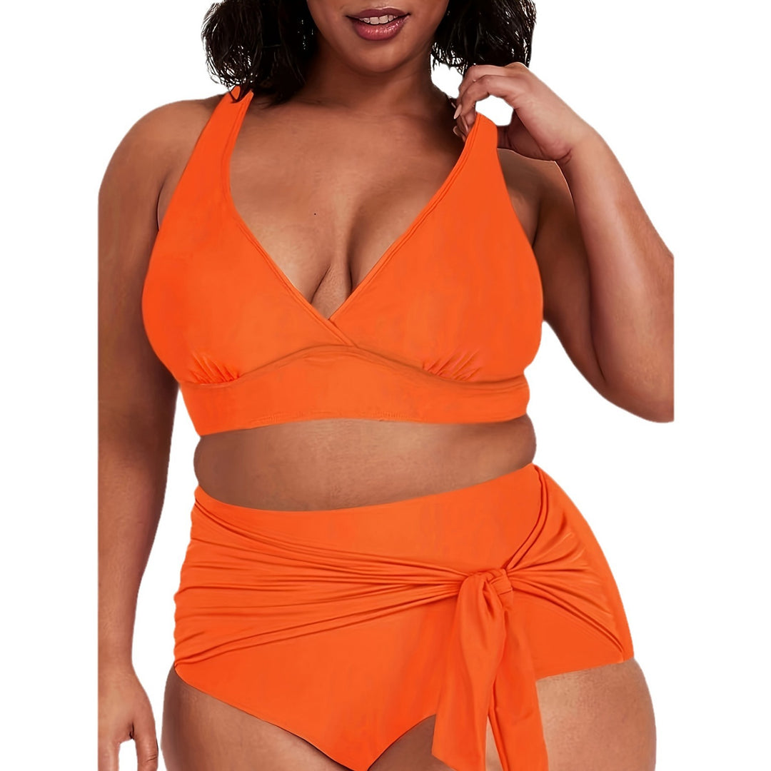 Women's Two-Piece Swim Outfit with Casual Wrap Skirt StylebySassy