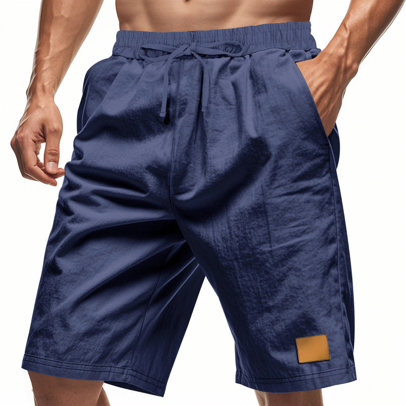 Men's drawstring Bermuda shorts made of soft cotton blend with elastic waistband and side pockets StylebySassy