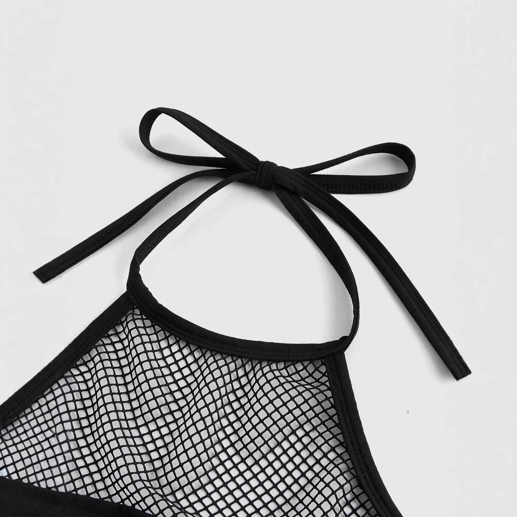 Ladies Trendy Crop Top with Mesh Details and Original Graphic Lace StylebySassy