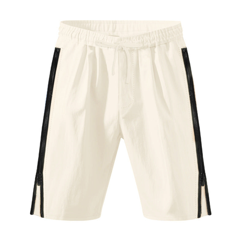 Men's lightweight training shorts with elastic drawstring waistband, side ventilation zippers, and slash pockets StylebySassy