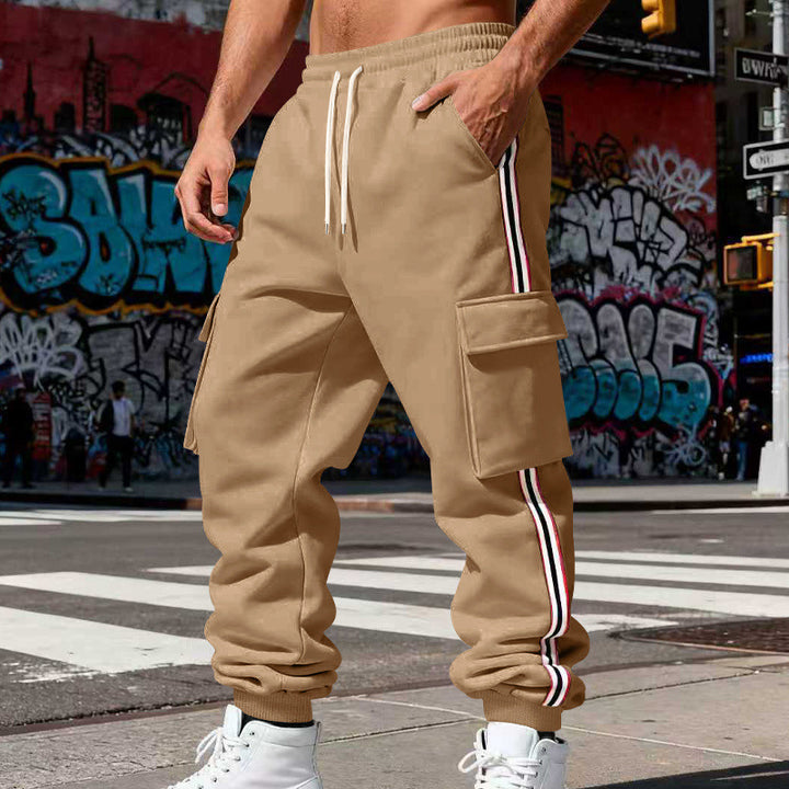 Men's cargo jogging pants with drawstring, side cargo pockets, and elastic cuffs StylebySassy
