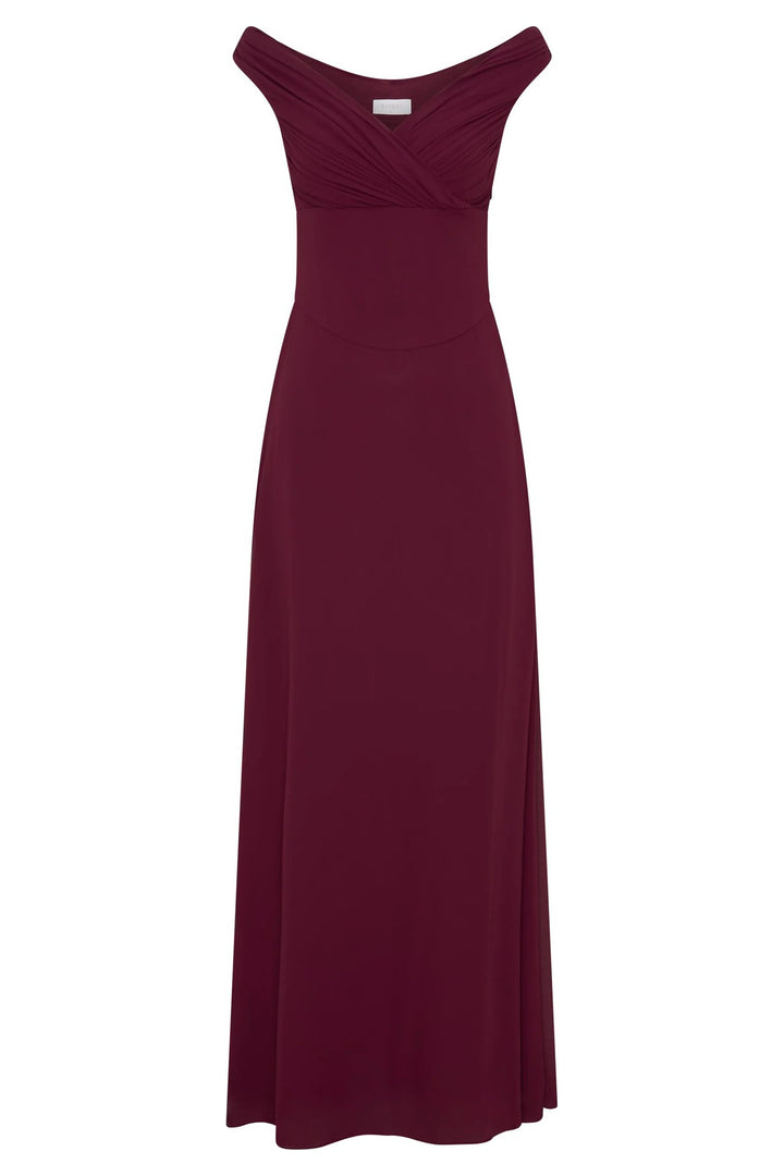 Women's Elegant Off-Shoulder Maxi Dress with Flowing Cut StylebySassy