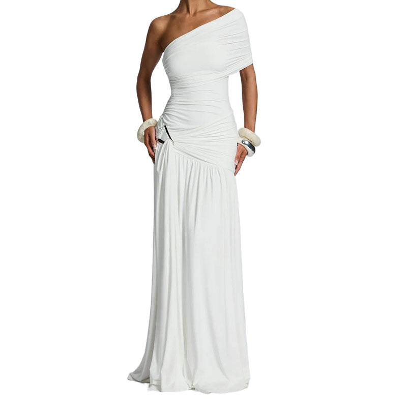 Women's Elegant Wrap Dress with Asymmetrical Cut and Ruffle Details StylebySassy