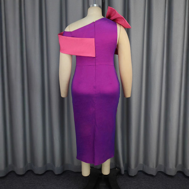 Women Elegant Cocktail Dress with Shimmering Detail and Asymmetrical Strap StylebySassy