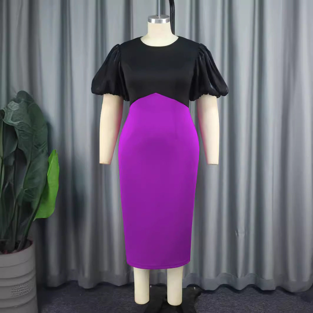 Women's Fitted Dress with Voluminous Puff Sleeves StylebySassy
