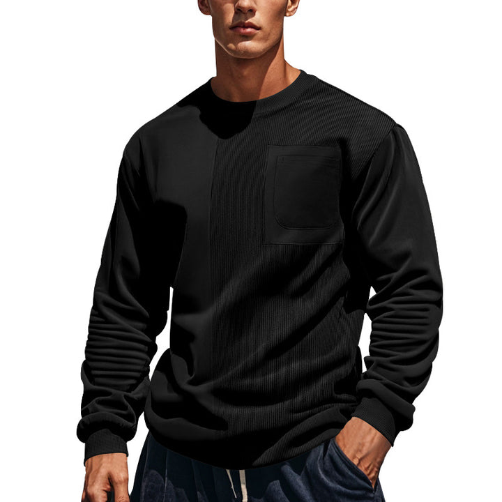 Men's structured sweatshirt with chest pocket and ribbed front panel StylebySassy