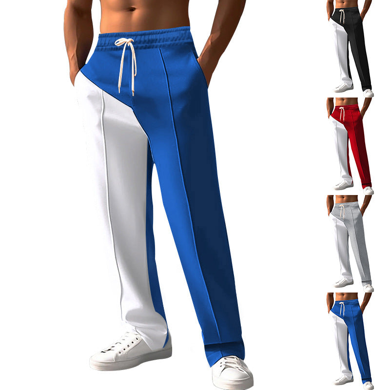 Men's casual jogging pants with asymmetric cut and elastic waistband StylebySassy