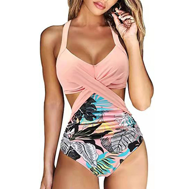 Women's One-Piece Swimsuit with Crossed Design StylebySassy