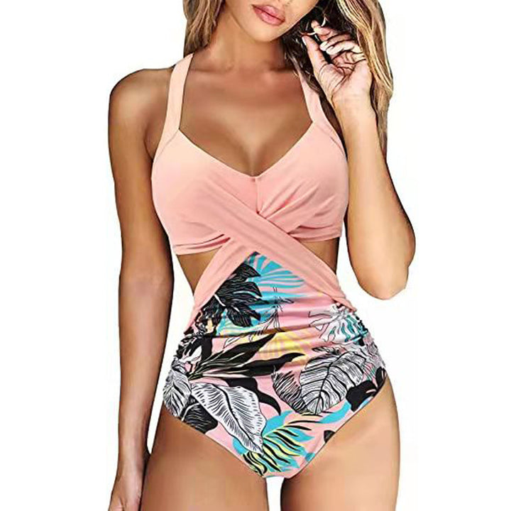 Women's One-Piece Swimsuit with Crossed Design StylebySassy