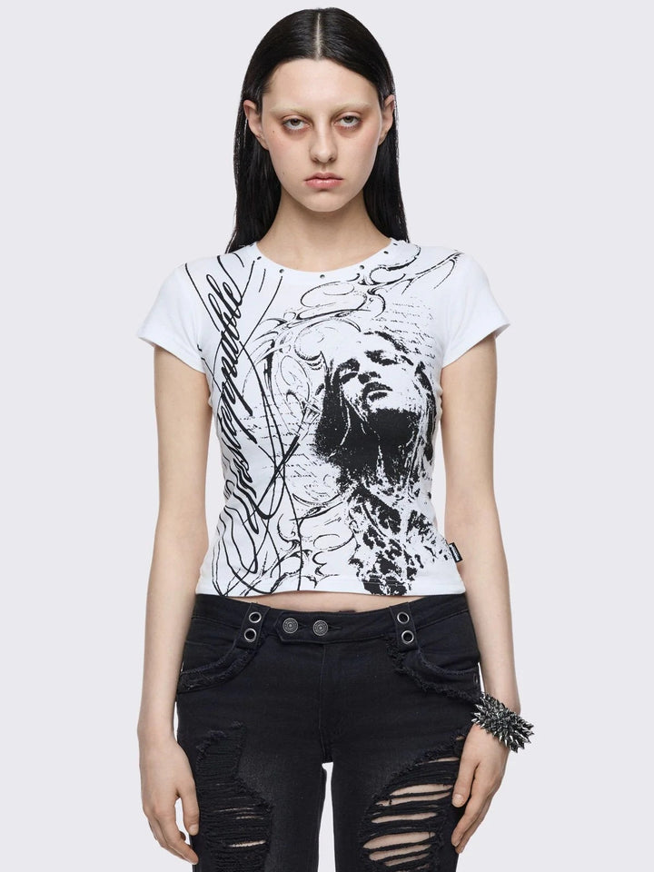 Women Creative Graphic Print T-Shirt StylebySassy