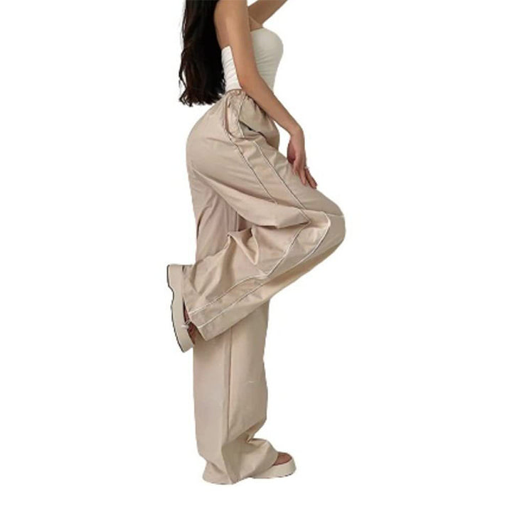Women's Wide Satin Pants with Elastic Waistband StylebySassy
