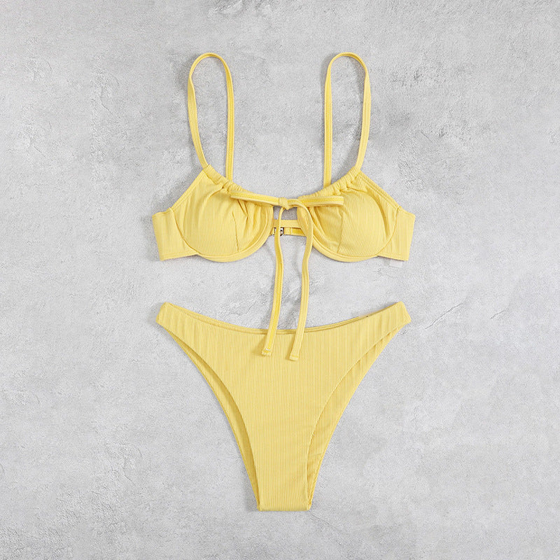 Women's bikini set with adjustable straps and refined ruffle details StylebySassy