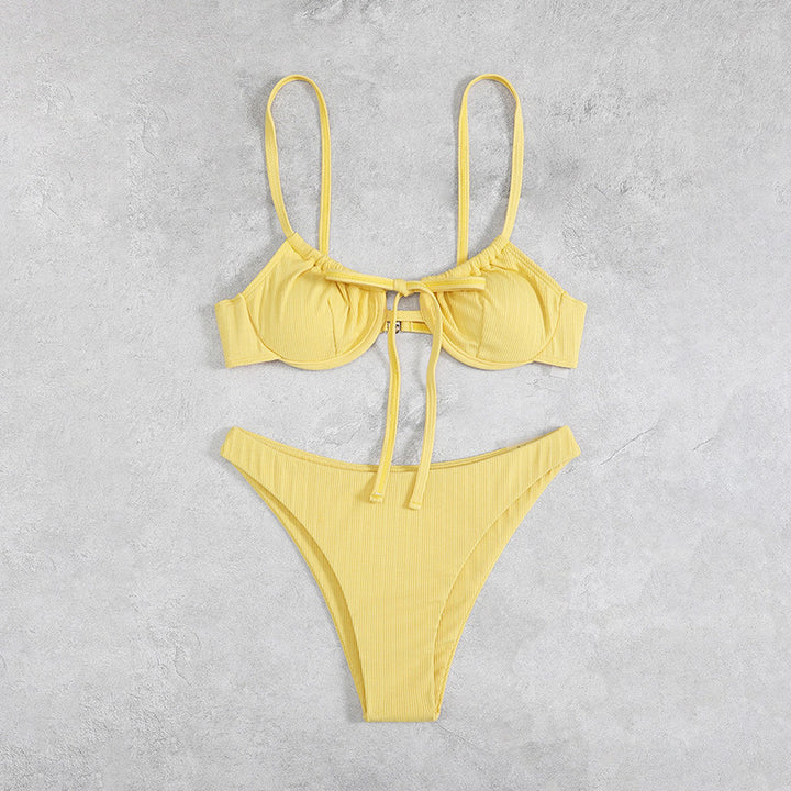 Women's bikini set with adjustable straps and refined ruffle details StylebySassy