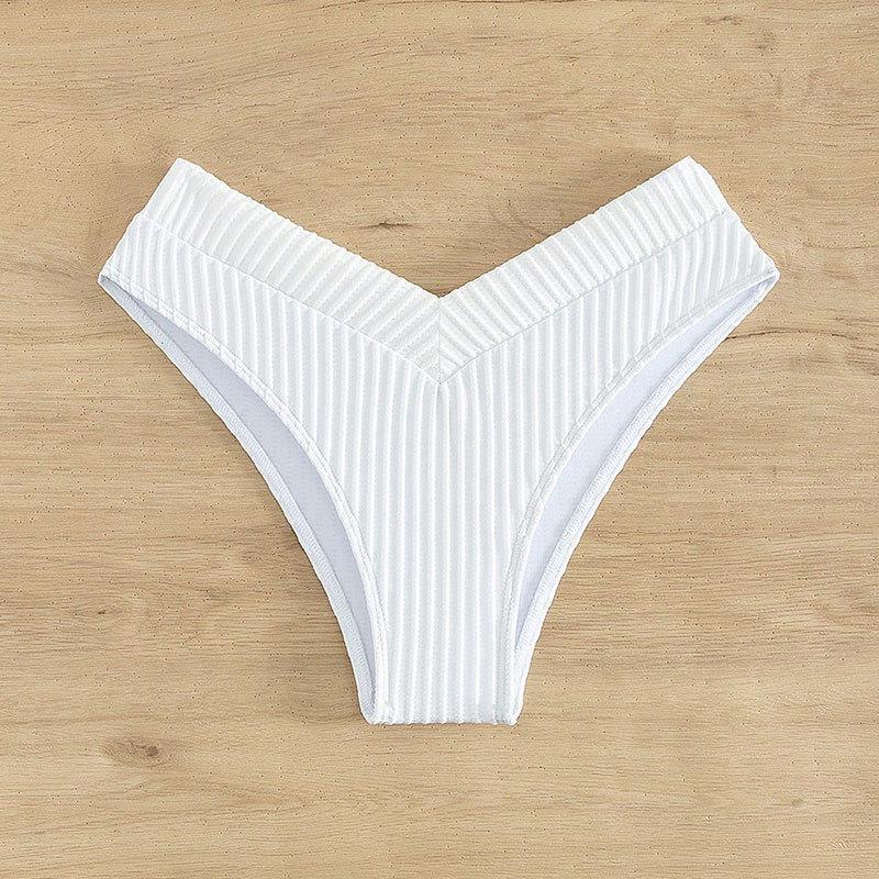 Women's bikini briefs with fashionable V-neckline and sophisticated stripe pattern StylebySassy