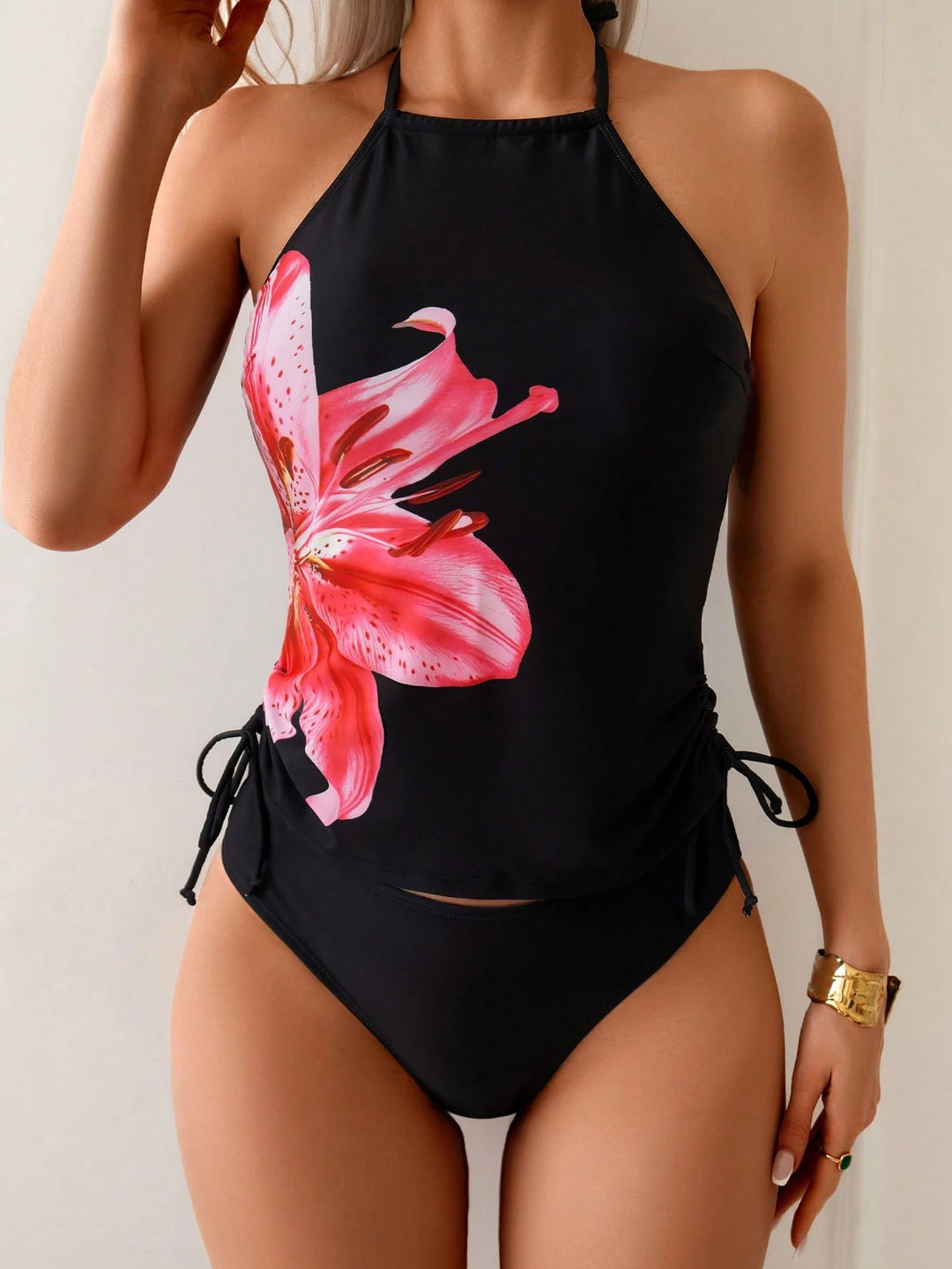 Women's swim set with floral design and adjustable cut StylebySassy