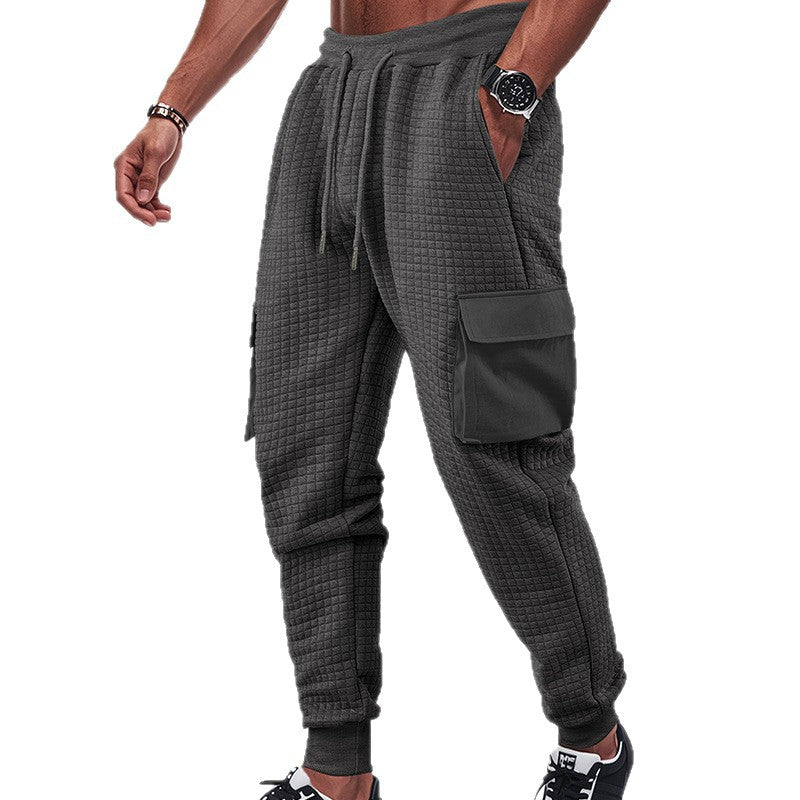 Men's quilted thermo lounge pants with functional pockets, drawstring and elastic waistband StylebySassy