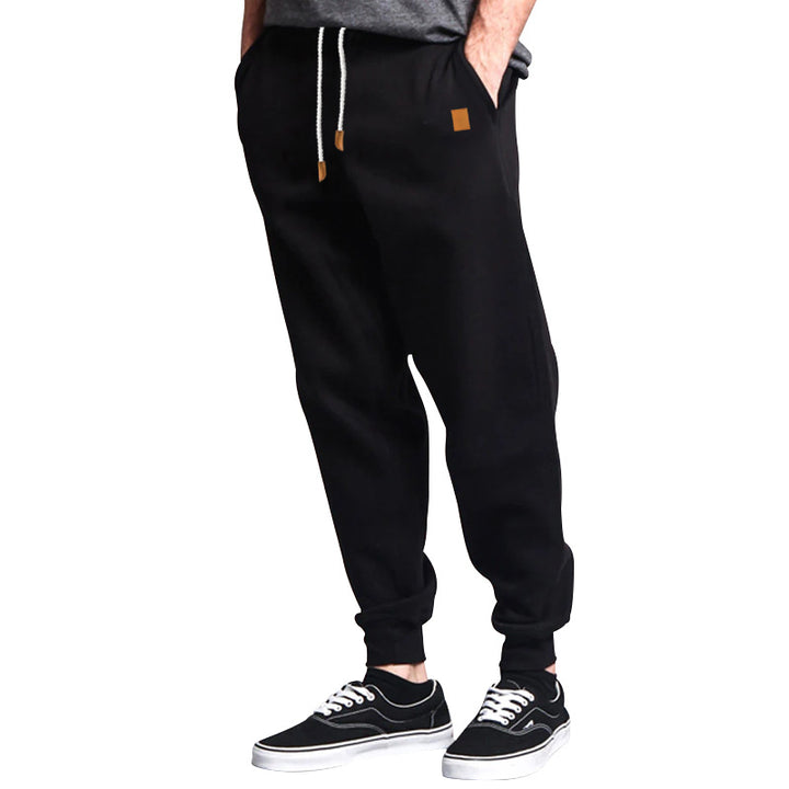 Men's nan Relax pants made of heavy sweat with drawstring and ribbed ankle cuffs StylebySassy