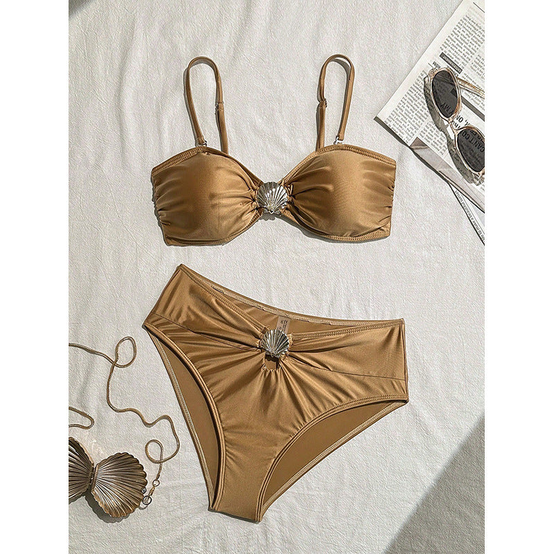 Ladies bikini with elegant shell appliqué StylebySassy