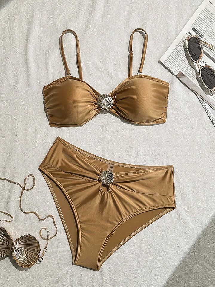 Ladies bikini with elegant shell appliqué StylebySassy