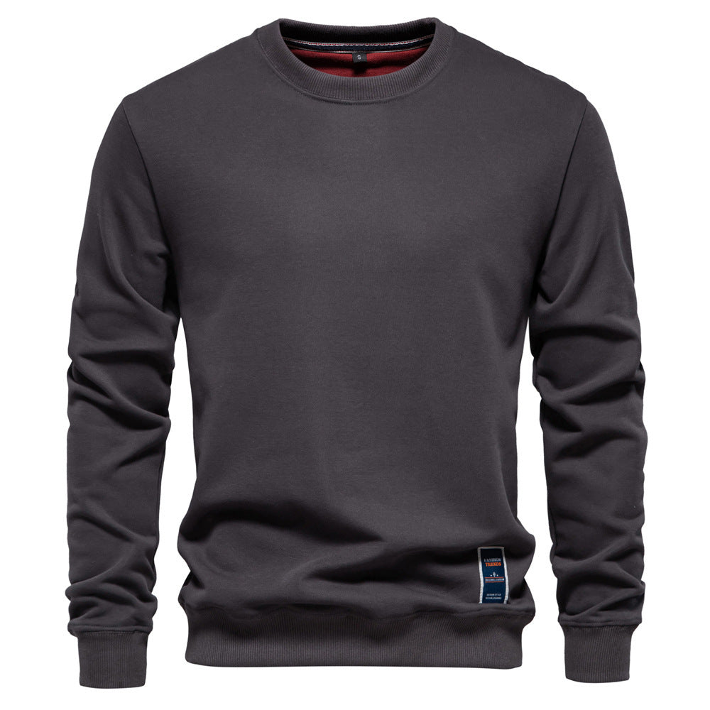 Men's classic crew neck sweatshirt made of heavy cotton blend with fleece inner side and ribbed cuffs StylebySassy