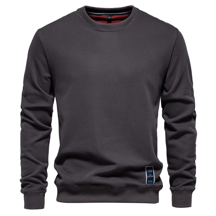 Men's classic crew neck sweatshirt made of heavy cotton blend with fleece inner side and ribbed cuffs StylebySassy