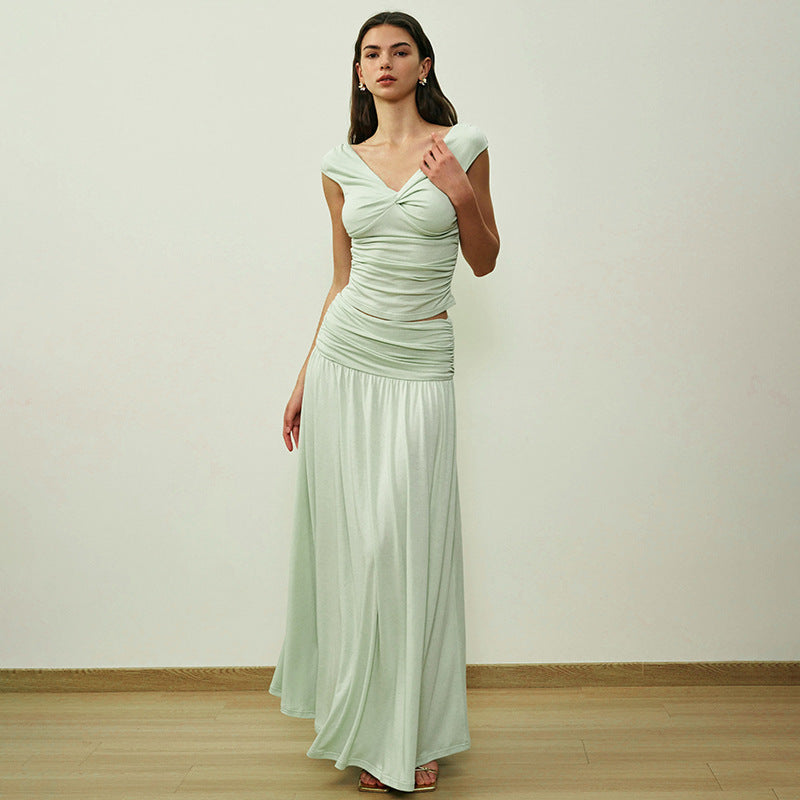 Women's long sleeve maxi dress with draped details StylebySassy