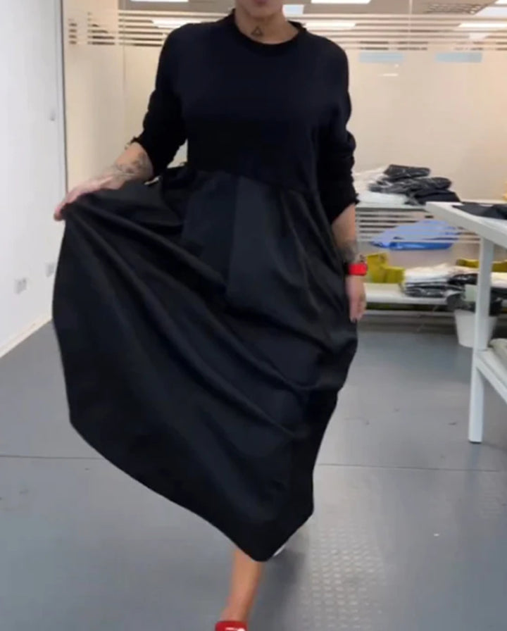 Women's nan oversized maxi dress with deep yoke and side pockets StylebySassy