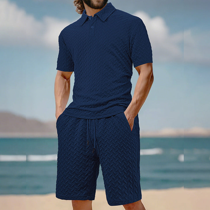 Men's structured polo set made of breathable cotton blend StylebySassy