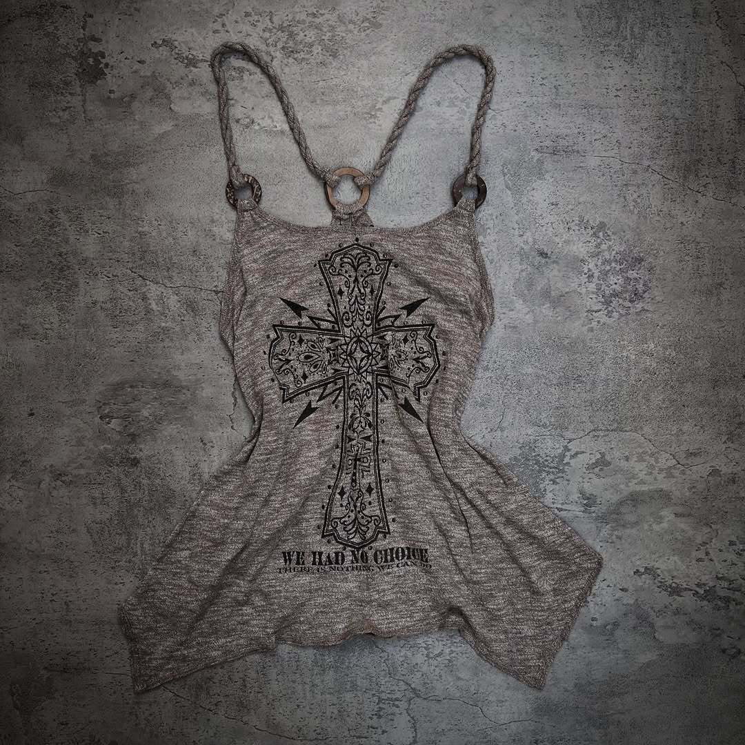 Women’s tank top with creative cross design StylebySassy