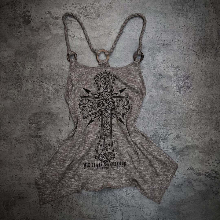 Women’s tank top with creative cross design StylebySassy