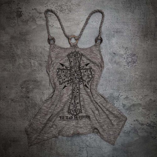 Women’s tank top with creative cross design StylebySassy
