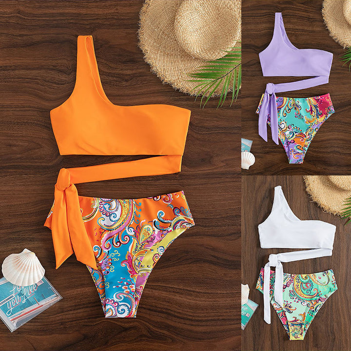 Ladies one-sided bikini with playful wrap waistband StylebySassy