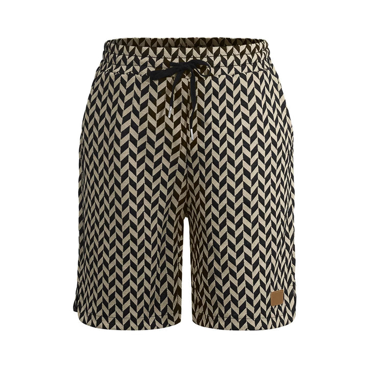 Women's Jacquard Shorts with elastic comfort waistband, drawstring and herringbone pattern StylebySassy