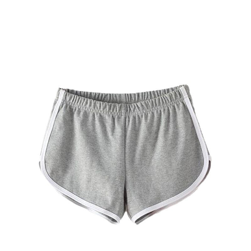 Women's sporty shorts with elastic waistband and contrasting stripes StylebySassy