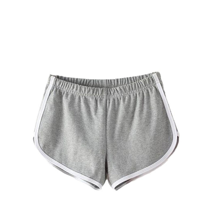 Women's sporty shorts with elastic waistband and contrasting stripes StylebySassy