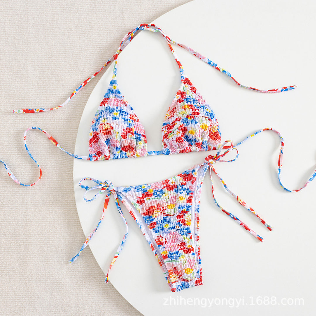Women's bikini set with colorful pattern mix StylebySassy