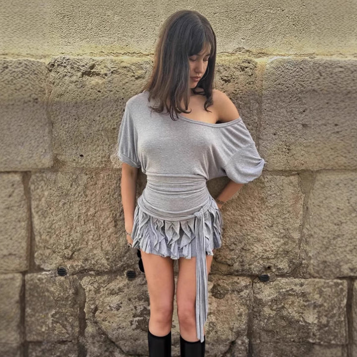 Women Playful Wrap Top with Ruffles StylebySassy