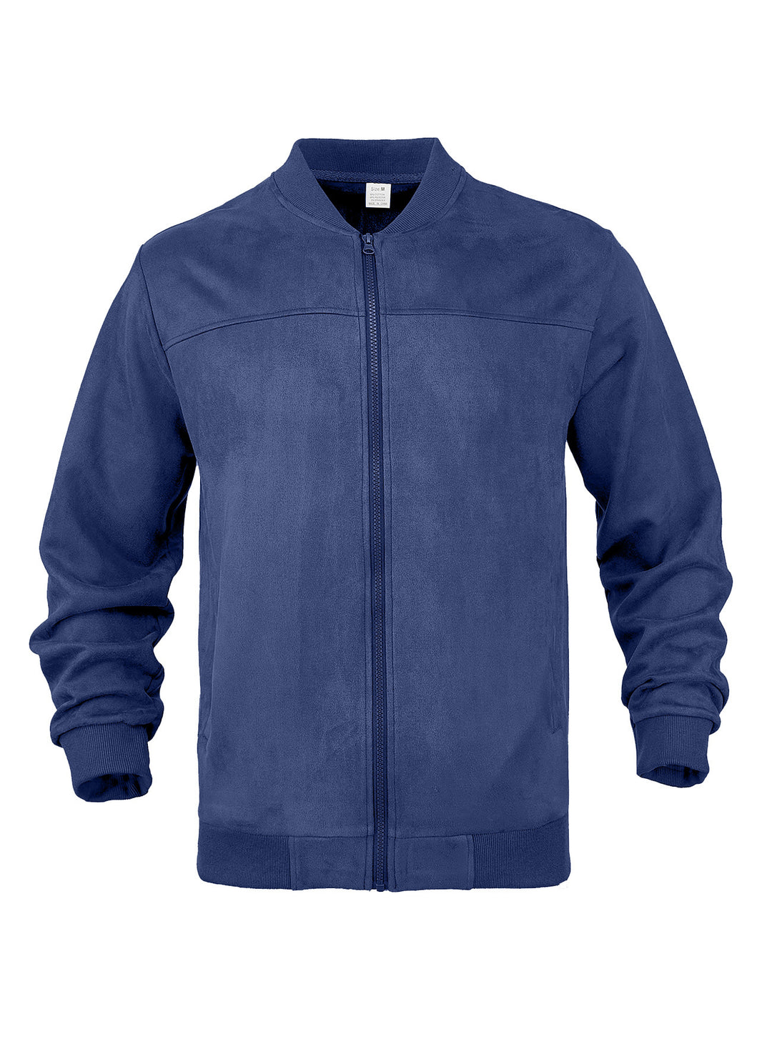 Men's suede bomber jacket with elastic ribbed cuffs StylebySassy