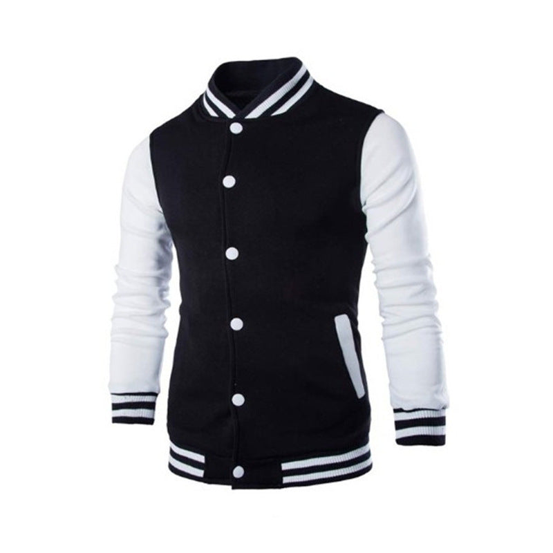 Men's classic college jacket in baseball style with contrasting sleeves and ribbed cuffs StylebySassy