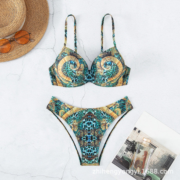 Ladies Designer Bikini with Elegant Animal Print StylebySassy