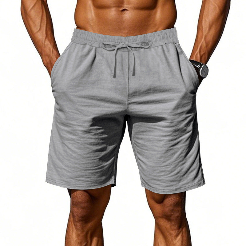 Men's casual cotton blend leisure shorts with elastic waistband and side pockets StylebySassy
