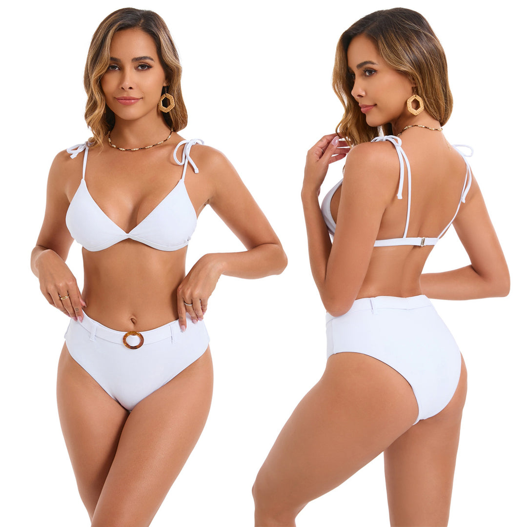Women's triangle bikini with elegant lacing and trendy ring closure StylebySassy