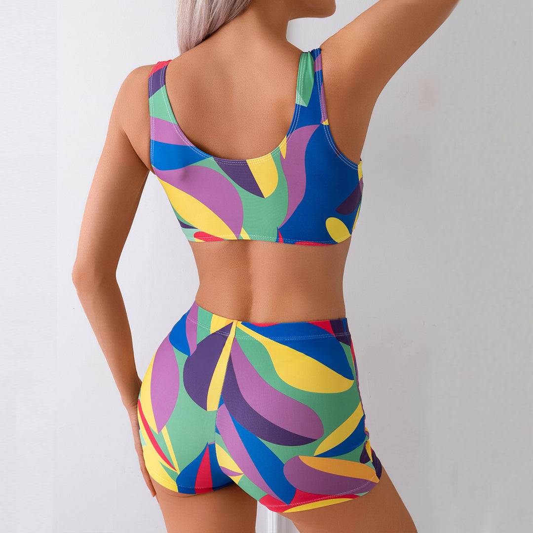Ladies Sports Bikini Set with Colorful Graphics StylebySassy