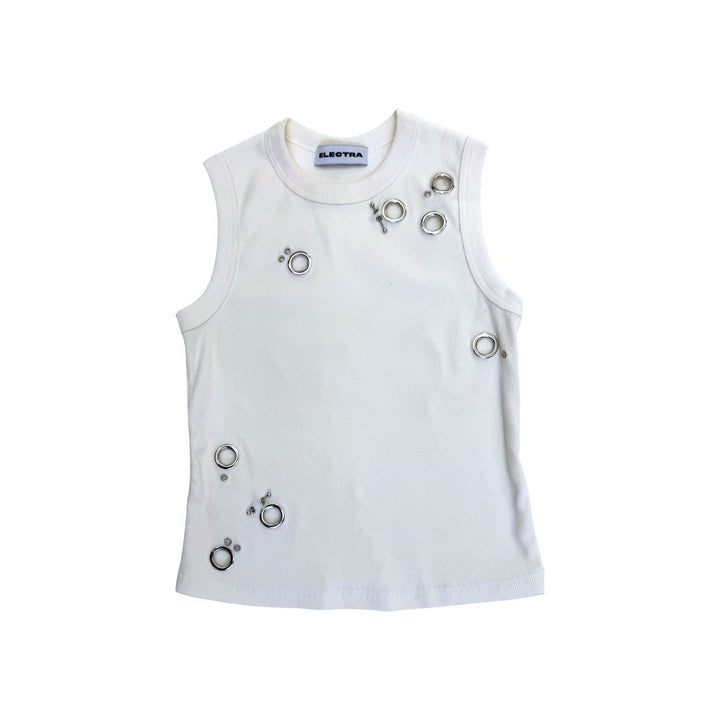 Women's Sporty Top with Decorative Eyelets StylebySassy