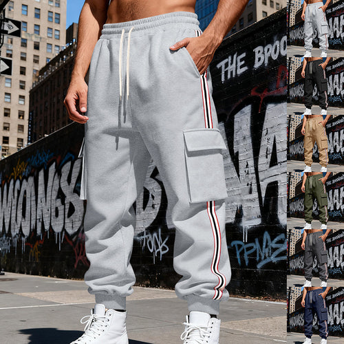 Men's cargo jogging pants with drawstring, side cargo pockets, and elastic cuffs StylebySassy