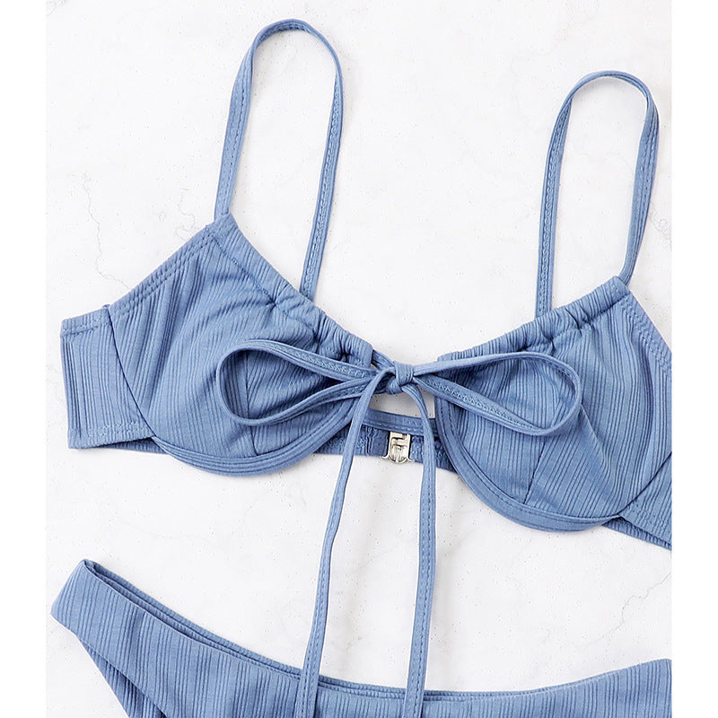 Women's bikini set with adjustable straps and refined ruffle details StylebySassy