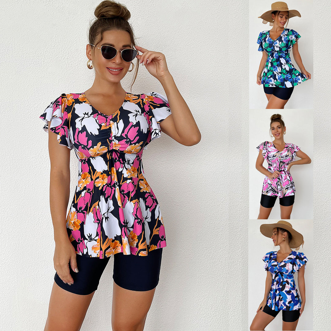 Women’s Tankini Set with stylish ruffle details and comfortable shorts StylebySassy