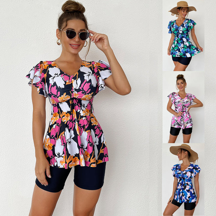 Women’s Tankini Set with stylish ruffle details and comfortable shorts StylebySassy
